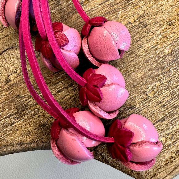 Leather Flower Purse Charm Genuine Leather Fall Daisy Bag Charm NEW FAST SHIP - Picture 4 of 8